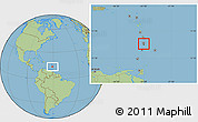 Satellite Location Map of Saint Lucia, savanna style outside