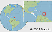 Savanna Style Location Map of Saint Lucia, highlighted continent, within the entire continent