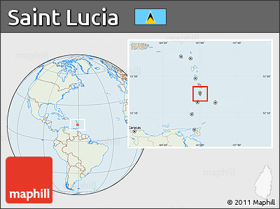Savanna Style Location Map of Saint Lucia, lighten
