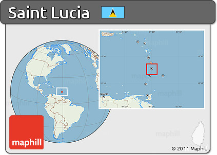 Savanna Style Location Map of Saint Lucia, lighten, land only
