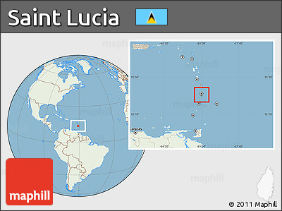 Savanna Style Location Map of Saint Lucia, lighten, land only
