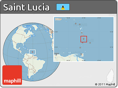 Savanna Style Location Map of Saint Lucia, lighten, land only