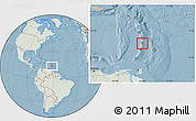 Savanna Style Location Map of Saint Lucia, lighten, land only, hill shading