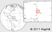 Shaded Relief Location Map of Saint Lucia, blank outside