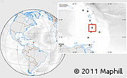 Shaded Relief Location Map of Saint Lucia, lighten, desaturated