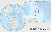 Shaded Relief Location Map of Saint Lucia, lighten