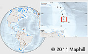 Shaded Relief Location Map of Saint Lucia, lighten, semi-desaturated
