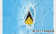 Flag Map of Saint Lucia, political outside, flag centered