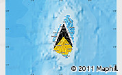 Flag Map of Saint Lucia, political shades outside, flag centered