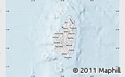 Gray Map of Saint Lucia, single color outside