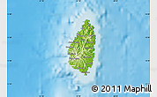 Physical Map of Saint Lucia, lighten, land only