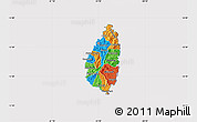 Political Map of Saint Lucia, cropped outside