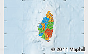 Political Map of Saint Lucia, lighten