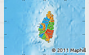 Political Map of Saint Lucia, physical outside