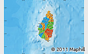 Political Map of Saint Lucia, single color outside