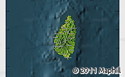 Satellite Map of Saint Lucia, darken