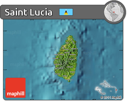 Satellite Map of Saint Lucia