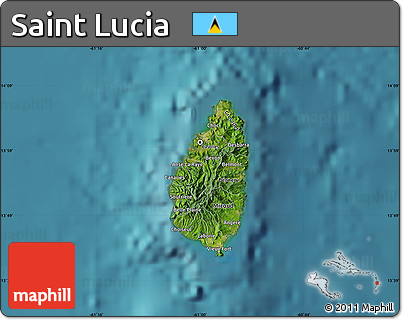 Satellite Map of Saint Lucia