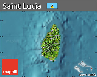 Satellite Map of Saint Lucia