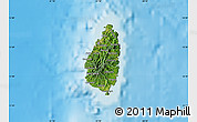 Satellite Map of Saint Lucia, physical outside