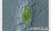 Satellite Map of Saint Lucia, semi-desaturated