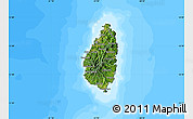Satellite Map of Saint Lucia, single color outside, bathymetry sea
