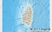 Shaded Relief Map of Saint Lucia, physical outside
