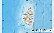 Shaded Relief Map of Saint Lucia, satellite outside, shaded relief sea