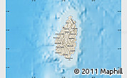 Shaded Relief Map of Saint Lucia, semi-desaturated, land only