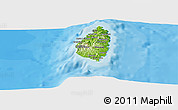 Physical Panoramic Map of Saint Lucia, single color outside, bathymetry sea, shaded relief sea