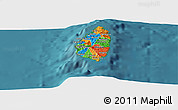 Political Panoramic Map of Saint Lucia, satellite outside