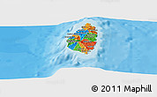 Political Panoramic Map of Saint Lucia, single color outside