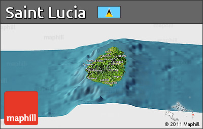 Satellite Panoramic Map of Saint Lucia