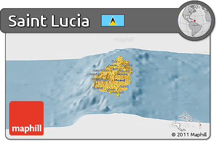Savanna Style Panoramic Map of Saint Lucia