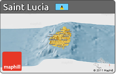Savanna Style Panoramic Map of Saint Lucia