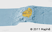 Savanna Style Panoramic Map of Saint Lucia, single color outside