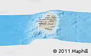 Shaded Relief Panoramic Map of Saint Lucia, lighten, semi-desaturated, land only