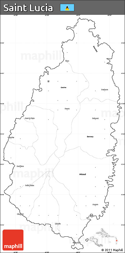 Blank Simple Map of Saint Lucia