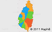 Political Simple Map of Saint Lucia, cropped outside