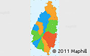 Political Simple Map of Saint Lucia, single color outside, borders and labels