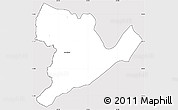 Silver Style Simple Map of Soufrière, cropped outside
