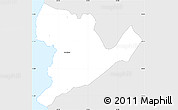Silver Style Simple Map of Soufrière, single color outside
