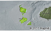 Physical 3D Map of Saint Pierre and Miquelon, darken, semi-desaturated