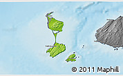 Physical 3D Map of Saint Pierre and Miquelon, desaturated, land only