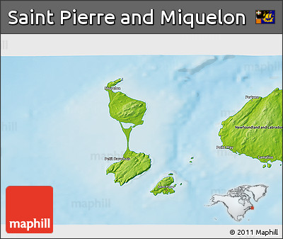 Physical 3D Map of Saint Pierre and Miquelon