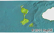 Physical 3D Map of Saint Pierre and Miquelon, single color outside, satellite sea