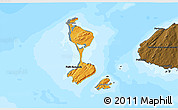 Political 3D Map of Saint Pierre and Miquelon, darken, land only