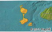 Political 3D Map of Saint Pierre and Miquelon, satellite outside