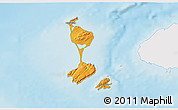 Political 3D Map of Saint Pierre and Miquelon, single color outside, shaded relief sea