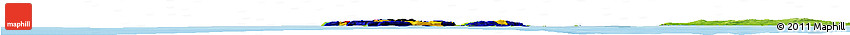 Flag Horizon Map of Saint Pierre and Miquelon, physical outside, bathymetry sea, flag aligned to the middle